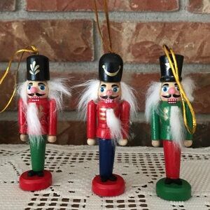 Rare Vintage Hand carved Nutcracker Tree Ornaments